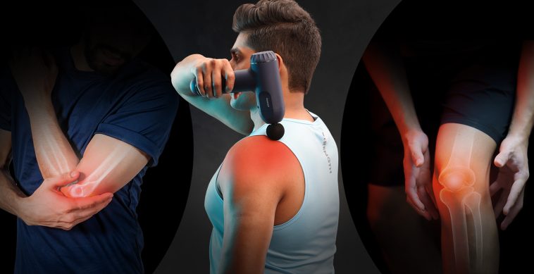 How do you relieve neck and shoulder tension with a Massage gun?